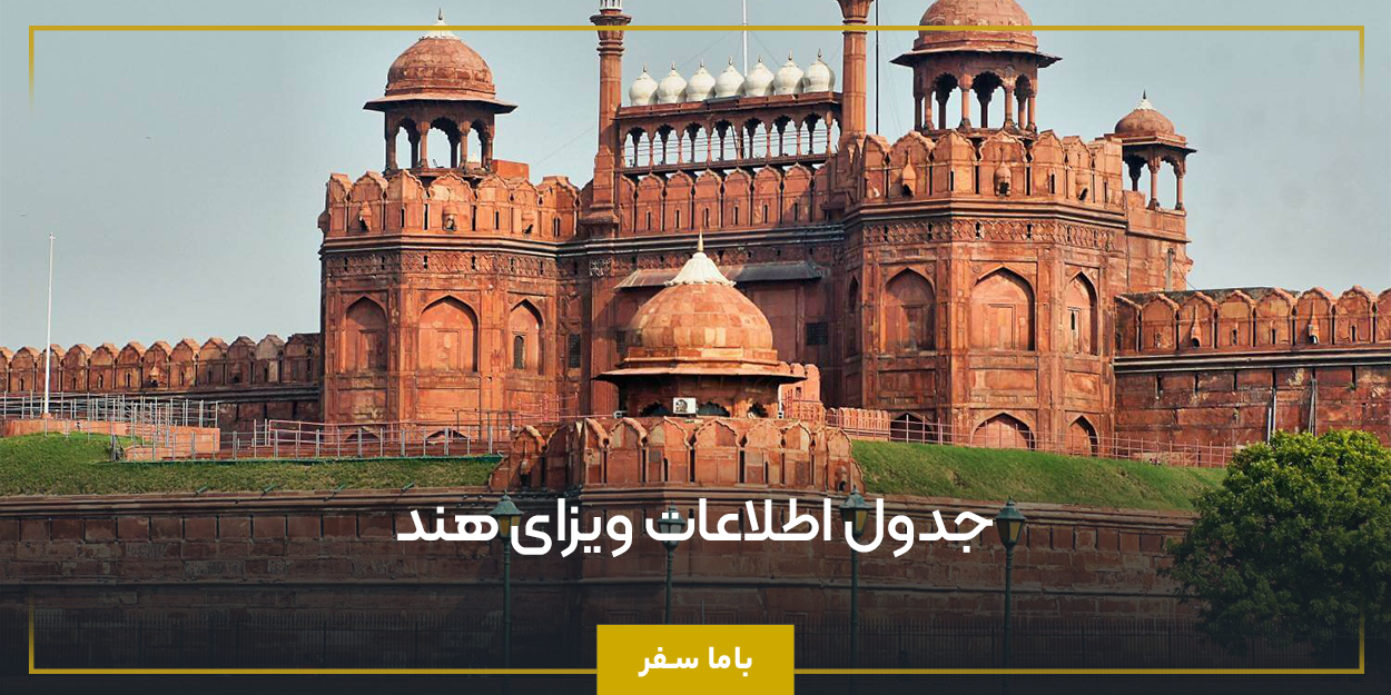جدول اطلاعات ویزای هند